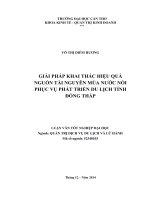 giải pháp khai thác hiệu quả nguồn tài nguyên mùa nước nổi phục vụ phát triển du lịch tỉnh đồng tháp