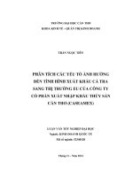 phân tích các yếu tố ảnh hưởng đền tình hình xuất khẩu cá tra sang thị trường eu của công ty cổ phần xuất nhập khẩu thủy sản cần thơ (caseamex)
