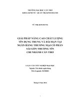 giải pháp nâng cao chất lượng tín dụng trung và dài hạn tại ngân hàng thương mại cổ phần sài gòn thương tín chi nhánh cần thơ
