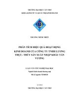 phân tích hiệu quả hoạt động kinh doanh của công ty tnhh lương thực, thủy sản xuất nhập khẩu tấn vương
