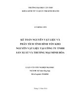 kế toán nguyên vật liệu và phân tích tình hình tồn kho nguyên vật liệu tại công ty tnhh sản xuất và thương mại minh hòa