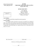 Đề thi & Đáp án chọn HSG Ngữ văn 12