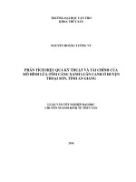 phân tích hiệu quả kỹ thuật và tài chính của mô hình lúa tôm càng xanh luân canh ở huyện thoại sơn, tỉnh an giang