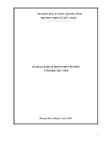 KẾ HOẠCH HOẠT ĐỘNG CHUYÊN MÔN CHO GIÁO VIÊN NĂM HỌC 2015 2016