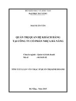 Quản trị quan hệ khách hàng tại công ty cổ phần nhựa đà nẵng 