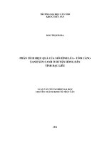phân tích hiệu quả của mô hình lúa tôm càng xanh xen canh ở huyện hồng dân tỉnh bạc liêu