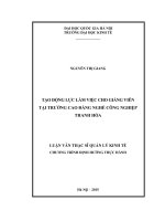 Tạo động lực làm việc cho giảng viên tại trường cao đẳng nghề công nghiệp thanh hóa 