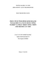 phân tích tình hình kinh doanh ngoại hối của ngân hàng nông nghiệp và phát triển nông thôn chi nhánh cần thơ