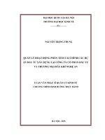Quản lý hoạt động phân tích tài chính các dự án đầu tư xây dựng tại công ty cổ phần đầu tư và thương mại dầu khí nghệ an 
