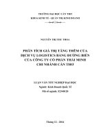 phân tích giá trị tăng thêm của dịch vụ logistics bằng đường biển của công ty cổ phần thái minh chi nhánh cần thơ