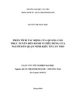 phân tích tác động của quảng cáo trực tuyến đến hành vi tiêu dùng của người dân quận ninh kiều thành phố cần thơ