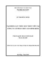 Tạo động lực thúc đẩy nhân viên tại công ty cổ phần thủy sản bình định 