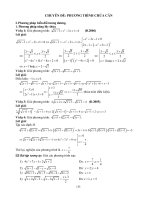ÔN THI ĐAI HỌC MÔN TOÁN CHUYÊN ĐỀ PHƯƠNG TRÌNH THỨ CĂN