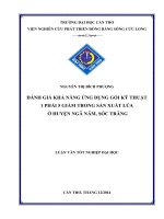đánh giá khả năng ứng dụng gói kỹ thuật 1 phải 5 giảm trong sản xuất lúa ở huyện ngã năm, sóc trăng