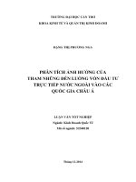 phân tích ảnh hưởng của tham nhũng đến luồng vốn đầu tư trực tiếp nước ngoài vào các quốc gia châu á