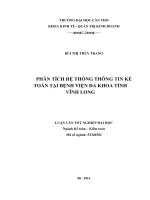 phân tích hệ thống thông tin kế toán tại bệnh viện đa khoa tỉnh vĩnh long