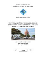 thực trạng và một số giải pháp hoàn thiện chiến lược marketing – mix của công ty cổ phần ánh dương