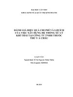 đánh giá hiệu quả chi phí và lợi ích của việc xây dựng hệ thống xử lý khí thải tại công ty tnhh thuốc thú y á châu