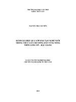 đánh giá hiệu quả lớp đào tạo nghề nuôi trồng thủy sản cho nông dân vùng nông thôn long mỹ – hậu giang
