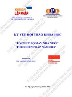 KỈ YẾU HỘI THẢO KHOA HỌC Ổ CHỨC BỘ MÁY NHÀ NƯỚC THEO HIẾN PHÁP NĂM 2013