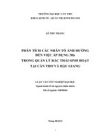 phân tích các nhân tố ảnh hưởng đến việc áp dụng 3rs trong quản lý rác thải sinh hoạt tại cần thơ và hậu giang