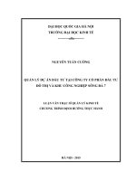 Quản lý dự án đầu tư tại công ty cổ phần đầu tư đô thị và khu công nghiệp sông đà 7 