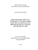 phân tích nhận thức của người dân về vấn đề ô nhiễm nước mặt tại sông ba láng trên địa bàn quận cái răng, thành phố cần thơ