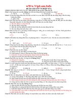 Đề thi thử TN môn Lý số 4của Thầy Sửu có đáp án