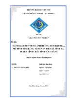 đánh giá các yếu tố ảnh hưởng đến hiệu quả mô hình tôm rừng vùng ven biển xã vĩnh hải huyện vĩnh châu tỉnh sóc trăng