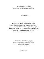 đánh giá khả năng đáp ứng công việc của nhân viên đã qua đào tạo nghiệp vụ tại các nhà hàng thuộc vinpearl phú quốc