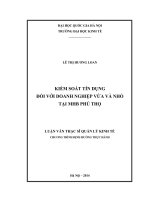 Kiểm soát tín dụng đối với doanh nghiệp vừa và nhỏ tại MHB phú thọ 