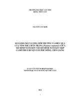 so sánh chất lượng môi trường và hiệu quả của tôm thẻ chân trắng (penaeus vannamei) giữa mô hình nuôi đơn với mô hình nuôi kết hợp cá rô phi ở huyện tân phú đông, tiền giang