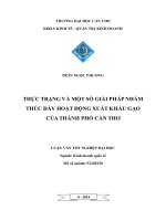 thực trạng và một số giải pháp nhằm thúc đẩy hoạt động xuất khẩu gạo của thành phố cần thơ