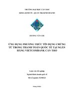 ứng dụng phương thức tín dụng chứng từ trong thanh toán quốc tế tại ngân hàng vietcombank cần thơ