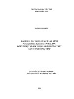 đánh giá tác động của cá lau kính pterygoplichthys disjunctivus (weber, 1991) đối với một số đối tượng nuôi trồng thủy sản ở tỉnh đồng tháp