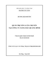 Quản trị vốn luân chuyển tại công ty xăng dầu quảng bình 