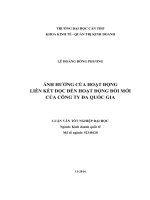ảnh hưởng của hoạt động liên kết dọc đến hoạt động đổi mới của công ty đa quốc gia