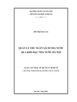 Quản lý thu ngân sách nhà nước qua kho bạc nhà nước hà nội 