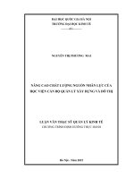 Nâng cao chất lượng nguồn nhân lực của học viện cán bộ quản lý xây dựng và đô thị 