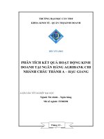 phân tích kết quả hoạt động kinh doanh tại ngân hàng agribank chi nhánh châu thành a, hậu giang