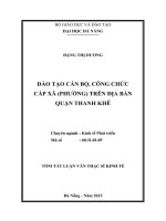 Đào tạo cán bộ công chức cấp xã ( phường )trên địa bàn quận thanh khê 