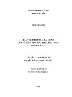 phân tích hiệu quả tài chính của mô hình nuôi tôm thẻ chân trắng ở tỉnh cà mau