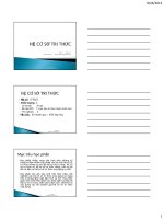 HỆ cơ sở TRI THỨC TRÍ TUỆ NHÂN tạo và hệ cơ sở TRI THỨC