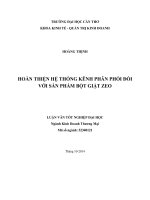hoàn thiện hệ thống kênh phân phối đối với sản phẩm bột giặt zeo