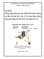 Những biện pháp dạy học nhằm khắc phục những sai lầm khi giải bài toán vế bổ sung năng lượng trong dao động tắt dần để có dao động duy trì   