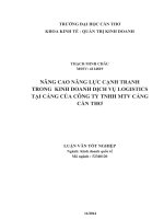 nâng cao năng lực cạnh tranh trong kinh doanh dịch vụ logistics tại cảng của công ty tnhh mtv cảng cần thơ