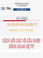 Bài giảng tiếng việt 5 tuần 20 bài cách nối các vế câu ghép bằng quan hệ từ5 