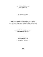 phân tích sinh kế của hộ khai thác lưới rê ven bờ (nhỏ hơn 90cv) ở huyện phú quốc, tỉnh kiên giang