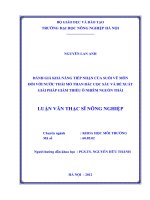 Đánh giá khả năng tiếp nhận của suối vũ môn đối với nước thải mỏ than bắc cọc sáu và đề xuất giải pháp giảm thiểu ô nhiễm nguồn thải 