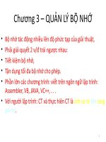 CHƯƠNG 3   QUẢN lý bộ NHỚ